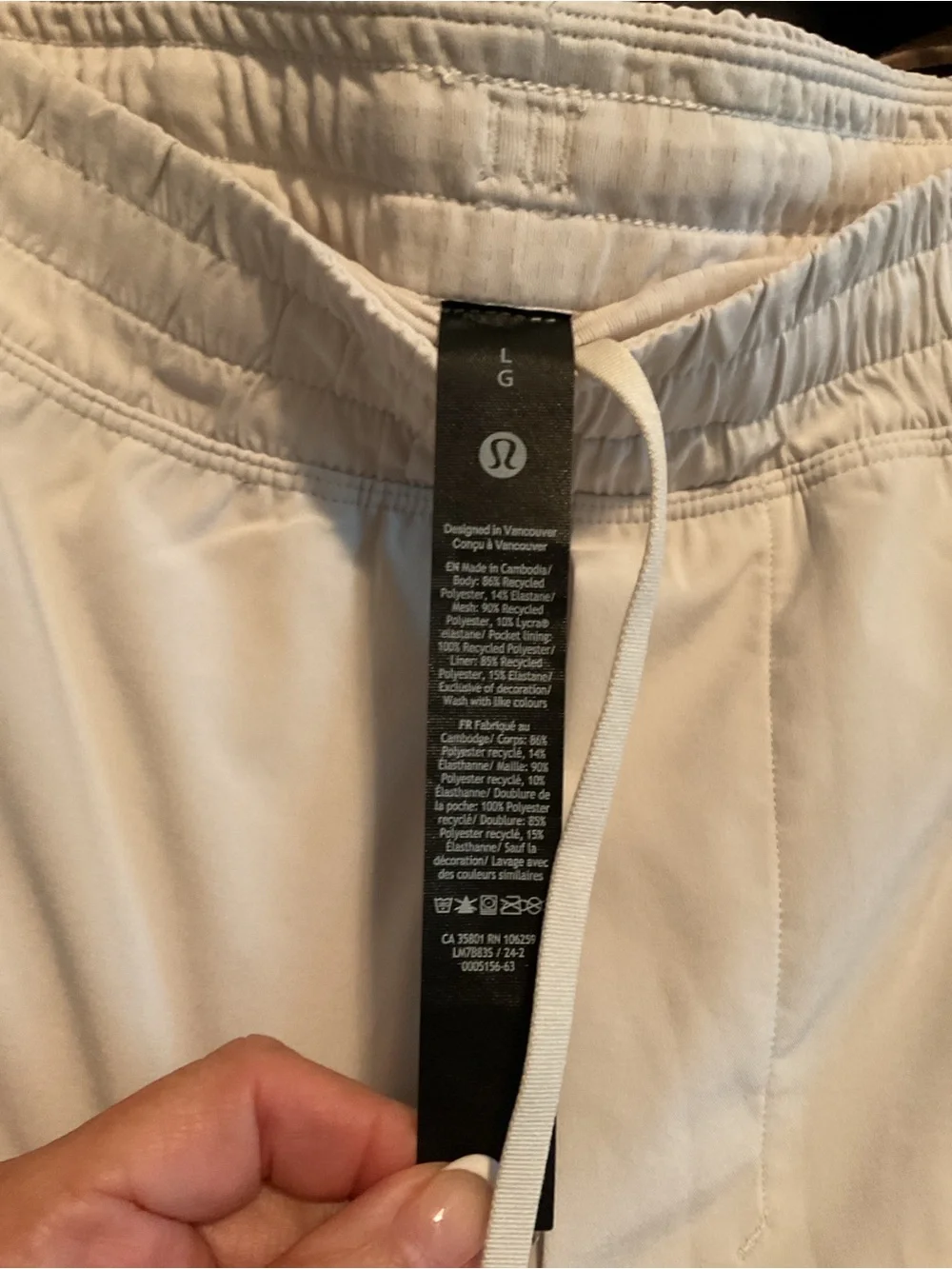 lululemon athletica Men's Cream Drawstring Joggers